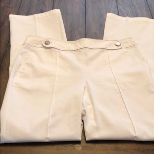 Ann Taylor White Pants with button detail. New